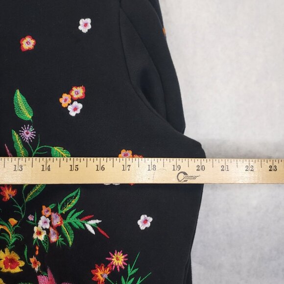 Zara Embroidered Floral Sweatshirt Women S Puff Sleeve Granny Preppy Heritage - Picture 13 of 13